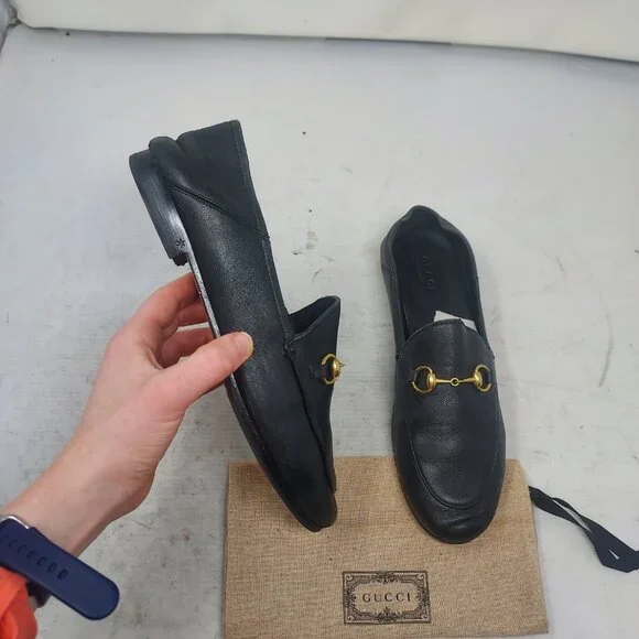 Gucci Brixton WOMENS Black Leather Horsebit Loafer - Picture 1 of 11